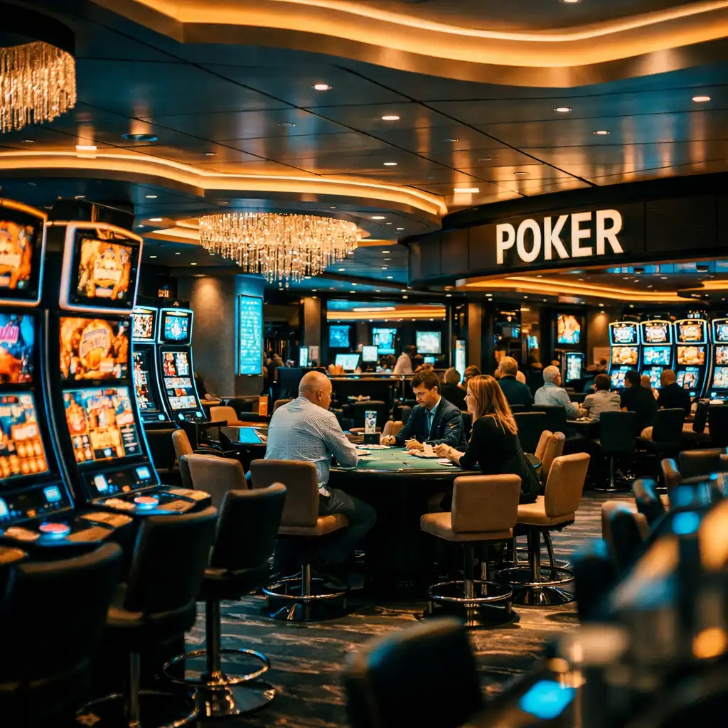 Top-rated casino on Norwegian Bliss featuring modern design, extensive game variety, and a vibrant atmosphere